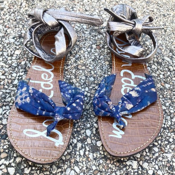 Sam Edelman Gracie Ankle Tie Thong Sandal Size 8.5 - Picture 1 of 8